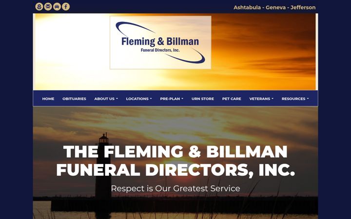 Screenshot of billmanfuneralhomes.com