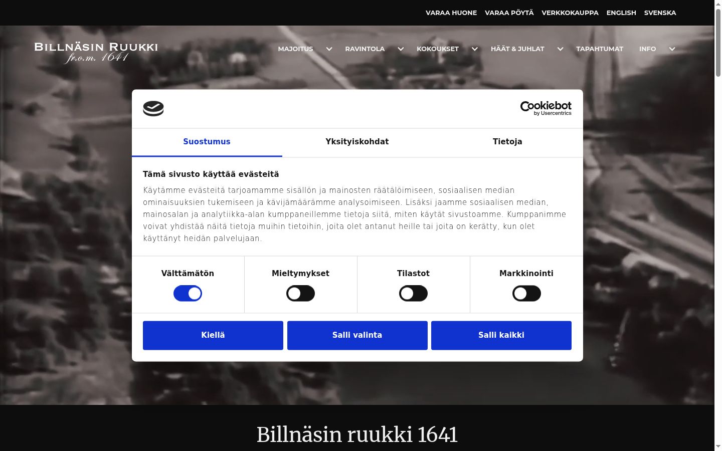 Snímek obrazovky baneru souhlasu zobrazeného před jakoukoli interakcí