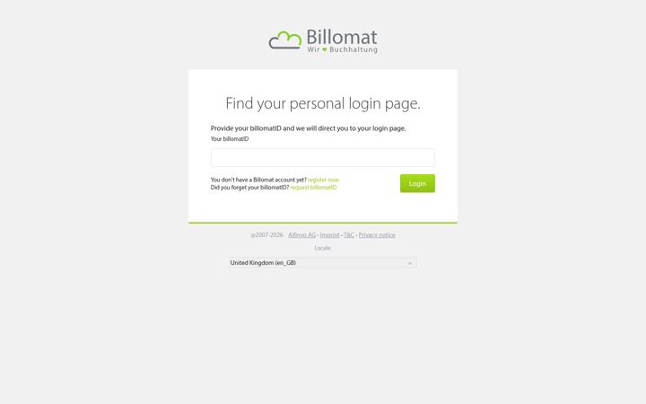 Screenshot of billomat.net