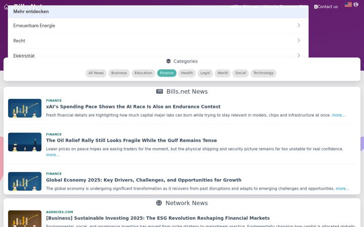 Screenshot di bills.net
