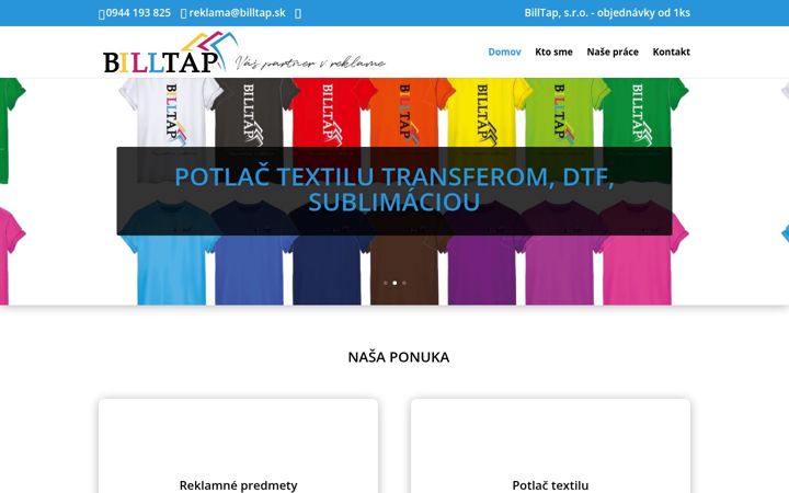Screenshot of billtap.sk
