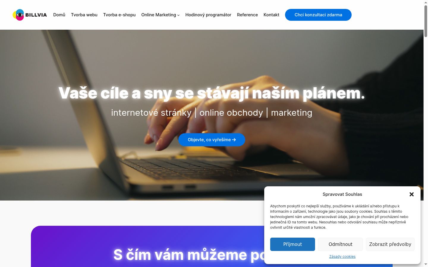 Snímek obrazovky baneru souhlasu zobrazeného před jakoukoli interakcí