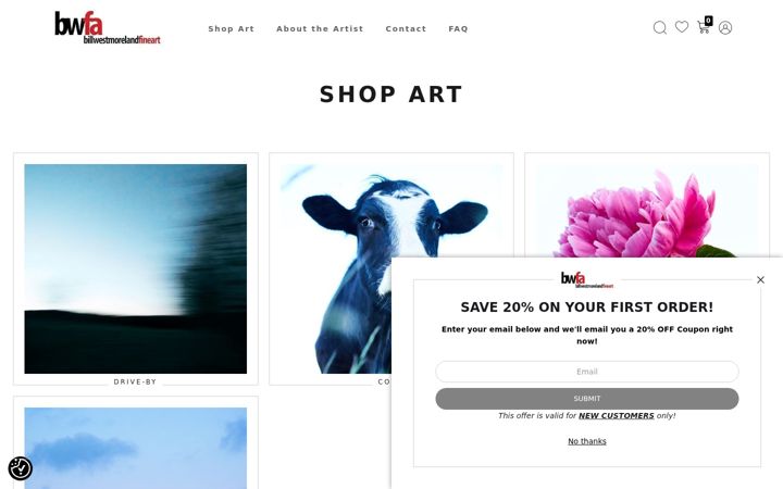 Screenshot of billwestmorelandfineart.com