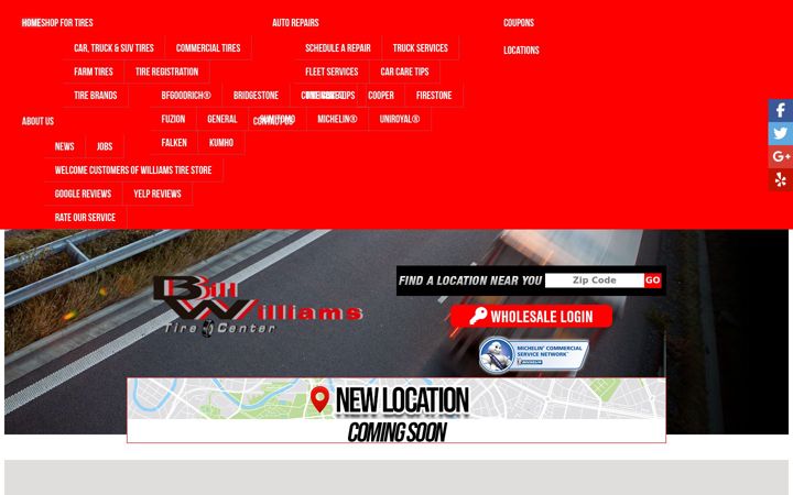 Screenshot of billwilliamstire.com
