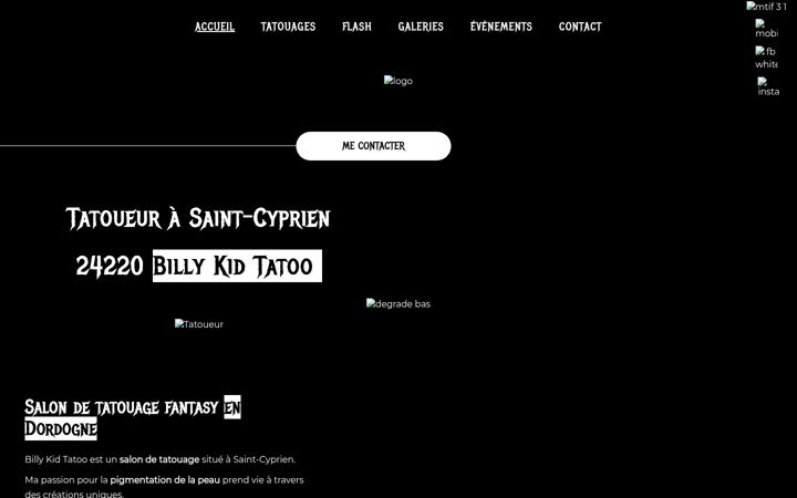 Screenshot of billy-kid-tatoo.fr