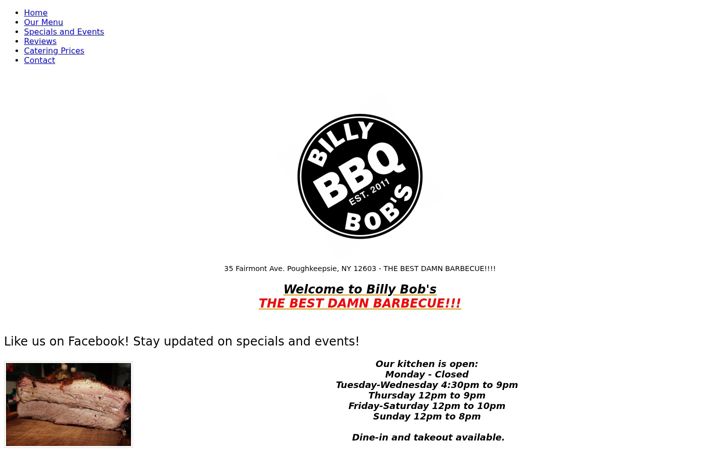 Screenshot of billybobsbbq.biz