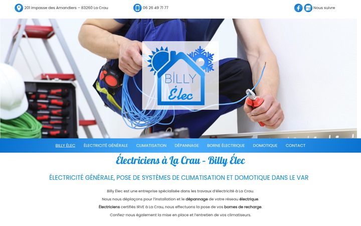 Screenshot of billyelec.fr