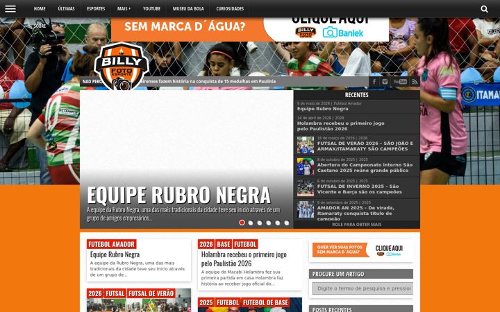 Screenshot of billyfotoesporte.com.br