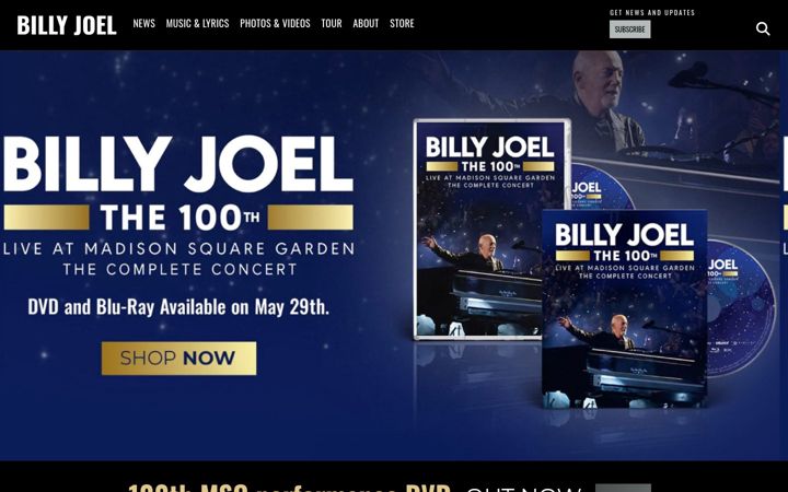 Screenshot of billyjoel.com