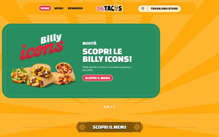 Snímek obrazovky billytacos.it