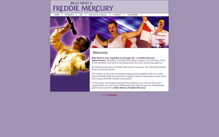 Screenshot of billywestmercurytribute.co.uk