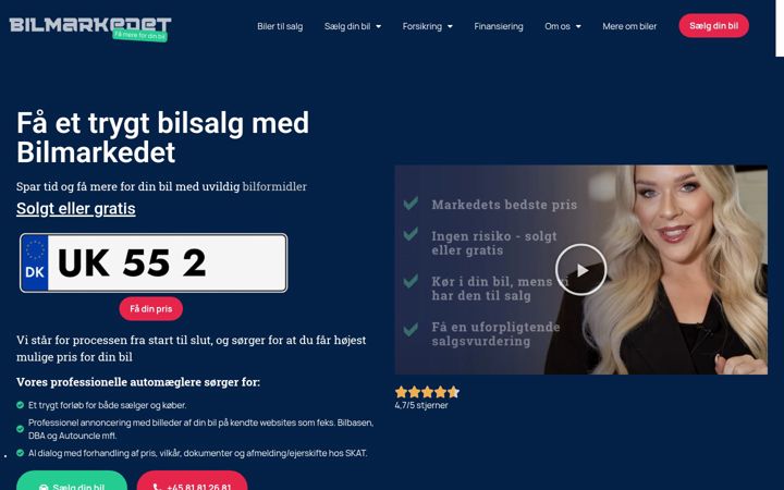Screenshot of bilmarkedet.dk