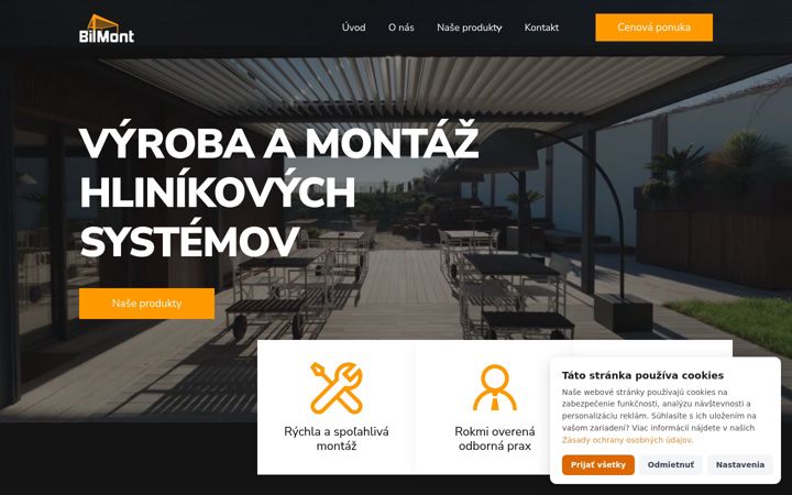 Snímek obrazovky bilmont.sk