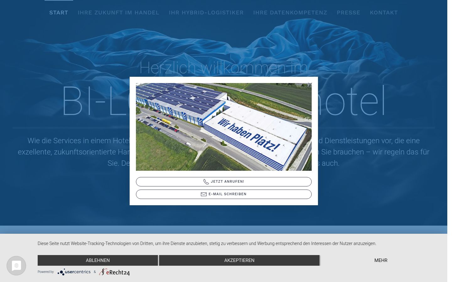 Screenshot of the consent banner shown before any interaction