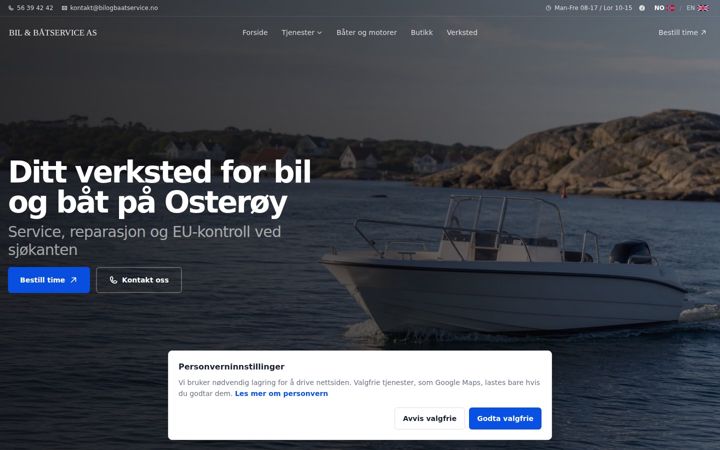 Screenshot of bilogbaatservice.no