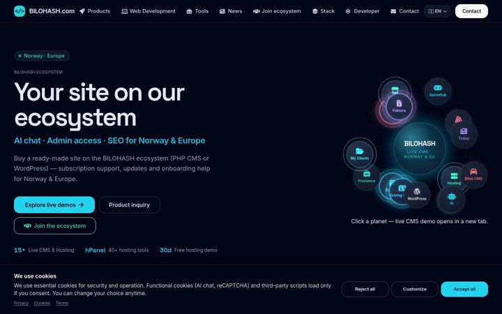 Screenshot of bilohash.com