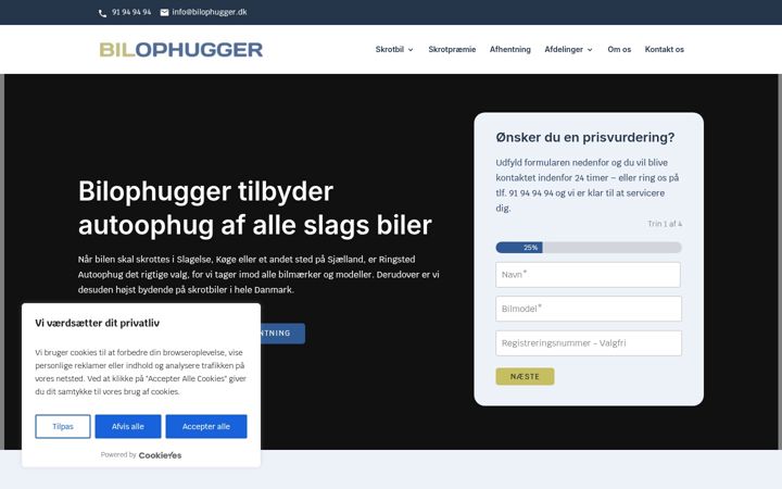 Screenshot of bilophugger.dk