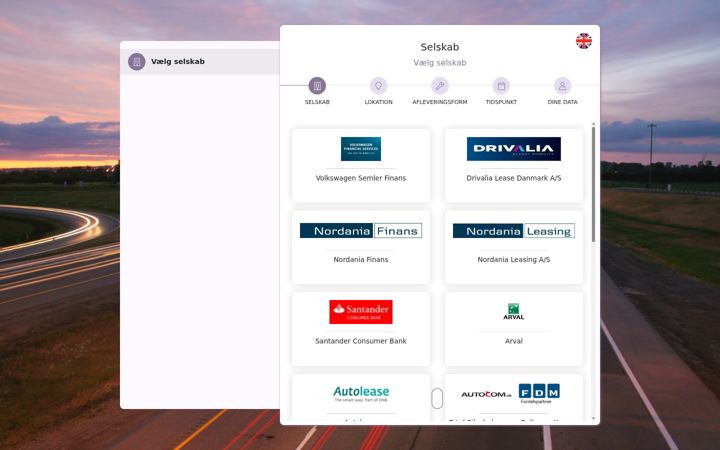 Screenshot of bilsalgbooking.dk