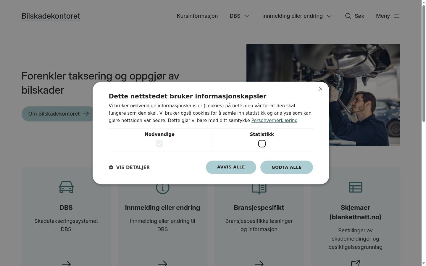Screenshot del banner di consenso mostrato prima di qualsiasi interazione