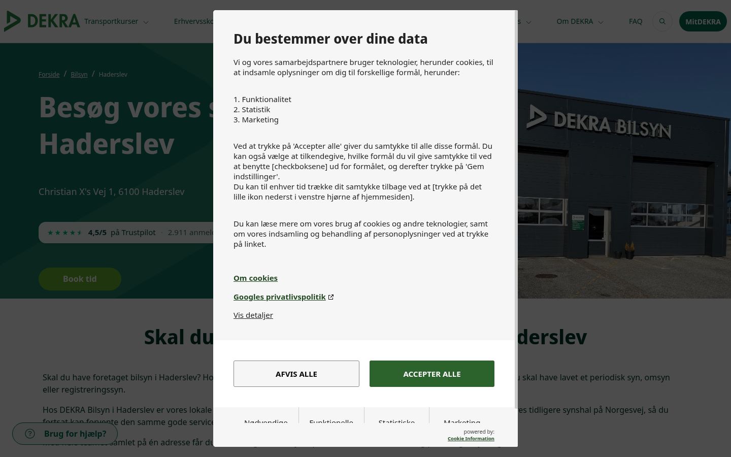 Screenshot of the consent banner shown before any interaction
