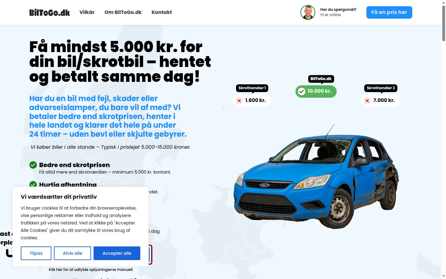 Screenshot tal-banner tal-kunsens muri qabel kwalunkwe interazzjoni