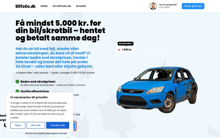Screenshot of biltogo.dk