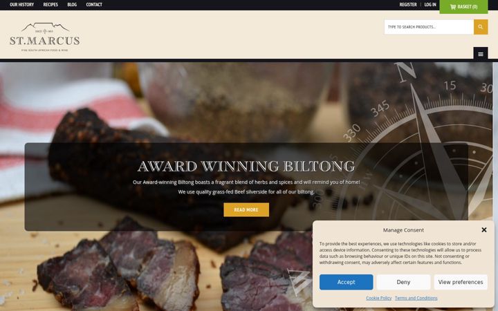 Screenshot of biltongstmarcus.co.uk