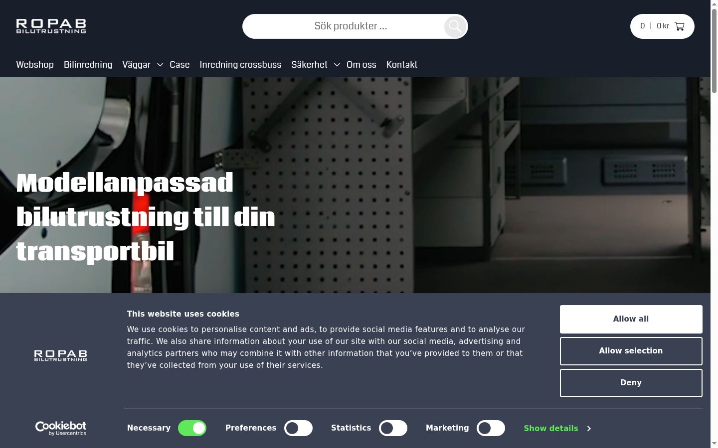 Screenshot del banner di consenso mostrato prima di qualsiasi interazione