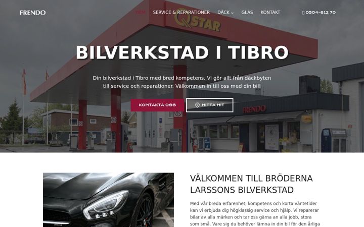 Screenshot of bilverkstadtibro.se
