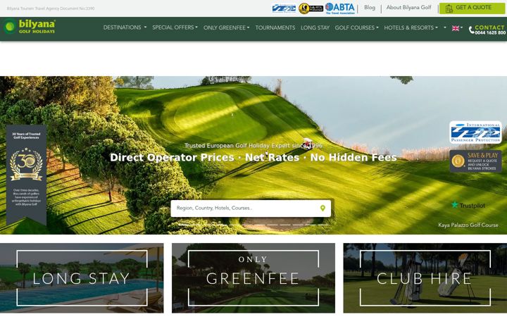 Screenshot of bilyanagolf.ru