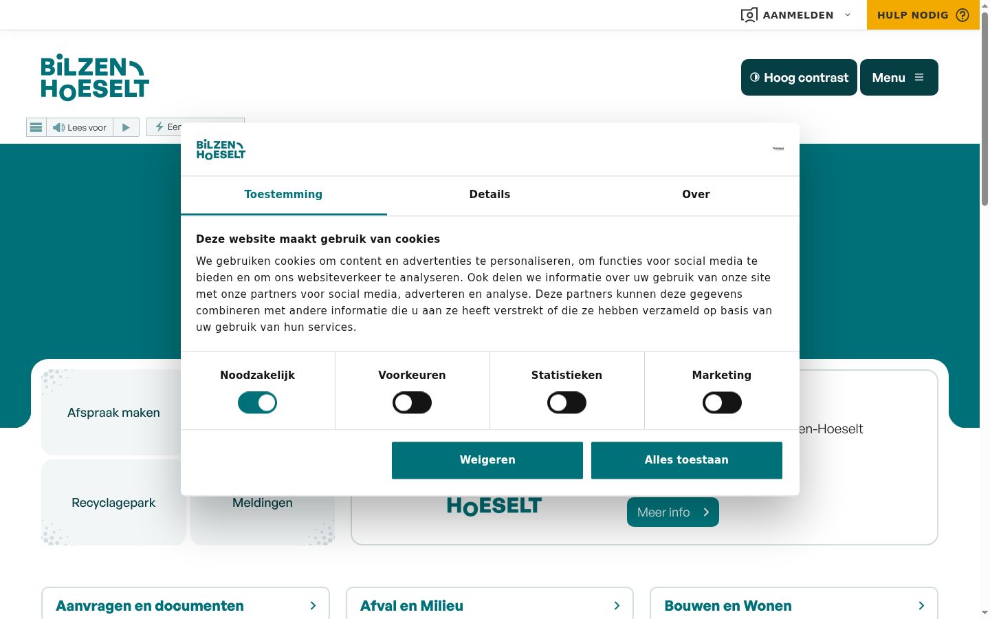 Ekrānuzņēmums ar piekrišanas baneri, kas tika rādīts pirms jebkādas mijiedarbības