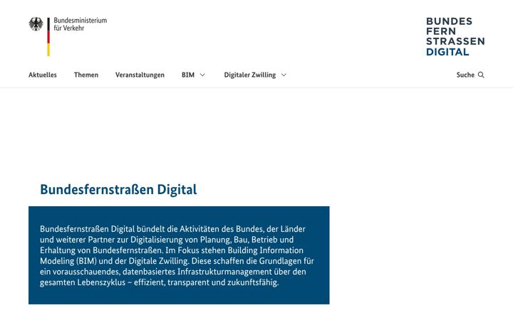 Screenshot of bim-bundesfernstrassen.de