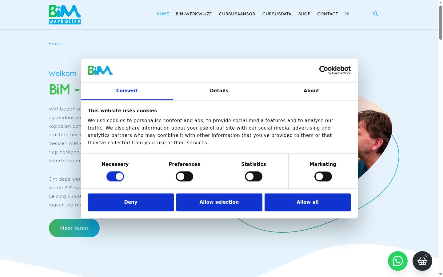 Screenshot of the consent banner shown before any interaction