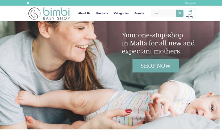 Screenshot of bimbibabyshop.com