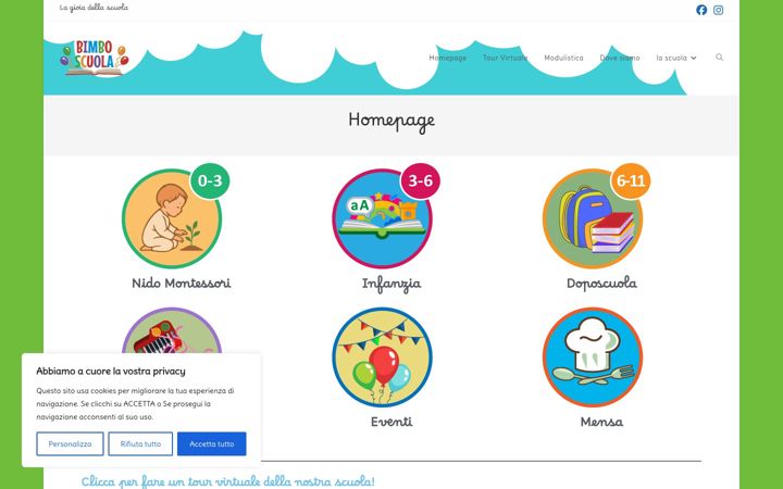 Screenshot of bimboscuolanola.it