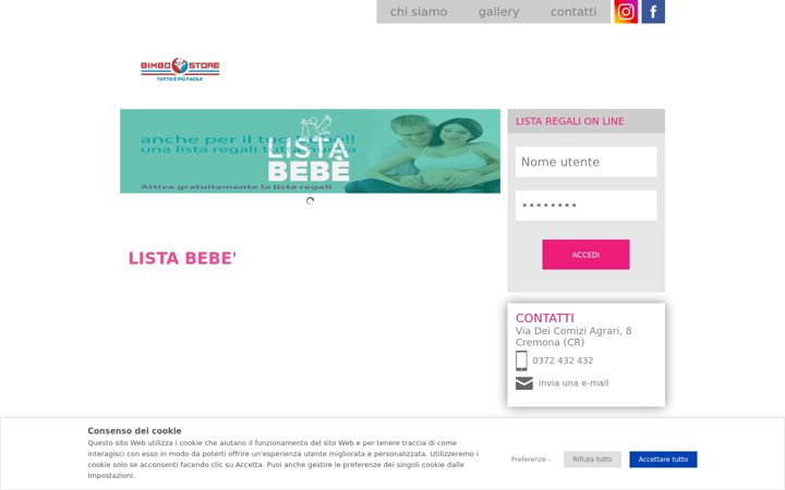 Screenshot of bimbostorecremona.it