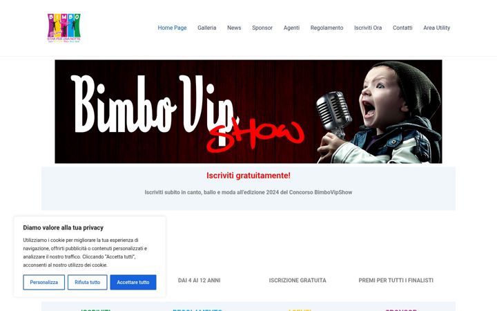 Screenshot of bimbovipshow.it