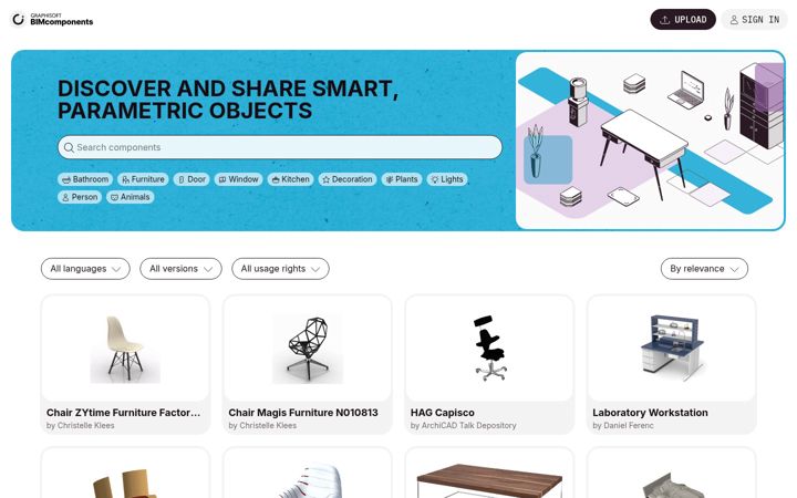Screenshot of bimcomponents.com