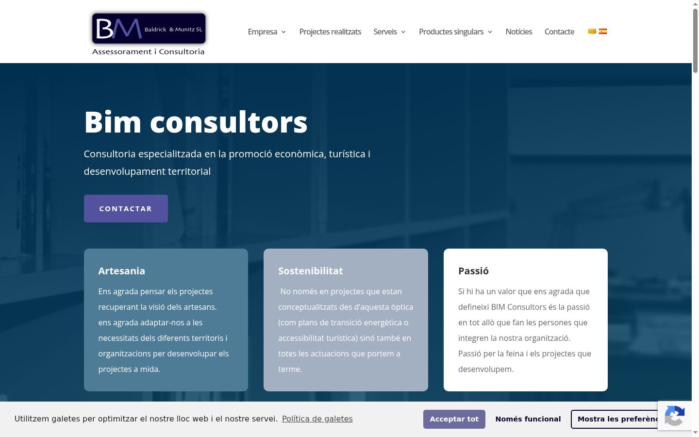 Captura de ecrã do banner de consentimento apresentado antes de qualquer interação