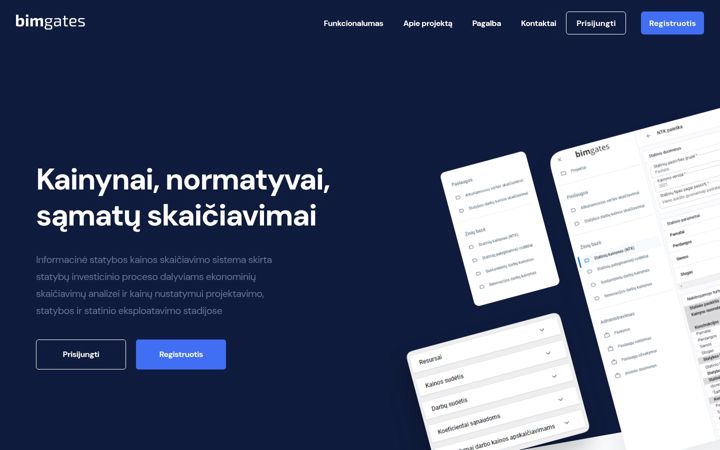 Ekraanipilt saidist bimgates.lt