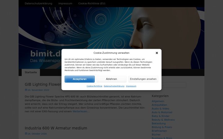 Screenshot of bimit.de