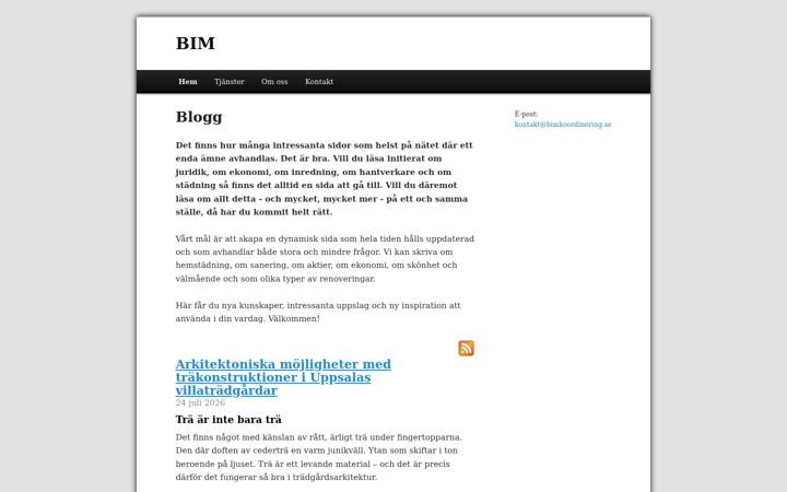 Screenshot of bimkoordinering.se