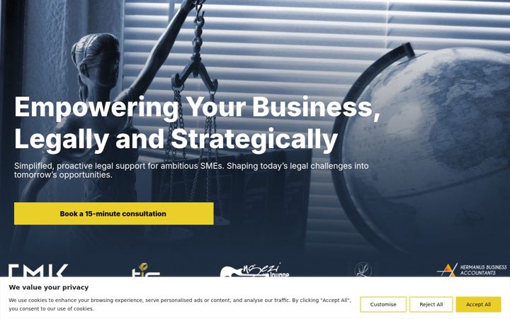 Screenshot of bimlegaladvisory.co.za