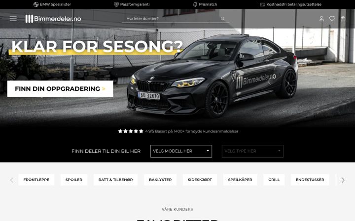 Screenshot of bimmerdeler.no