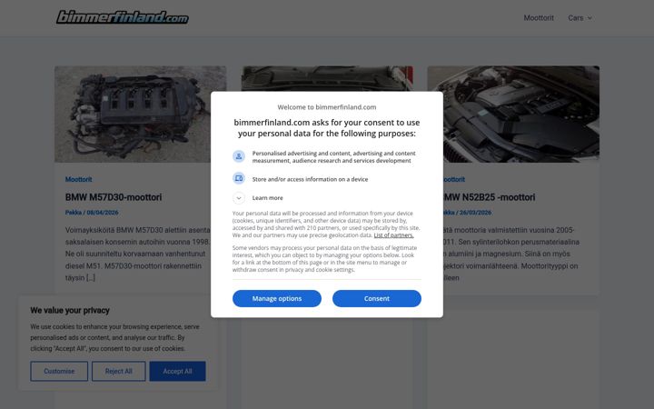 Screenshot of bimmerfinland.com