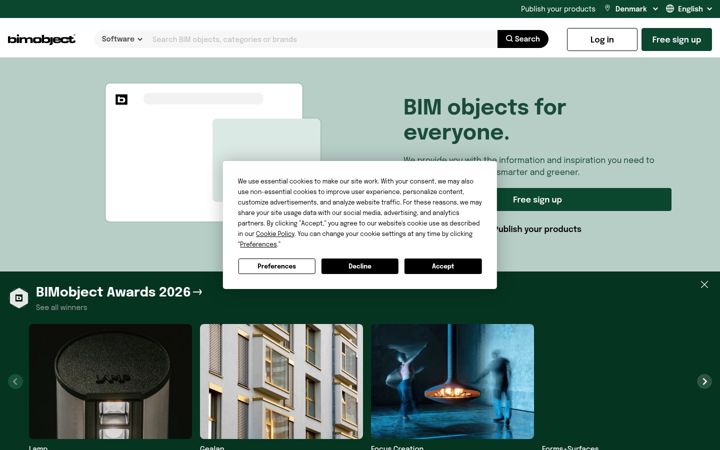 Skjermbilde av bimobject.com