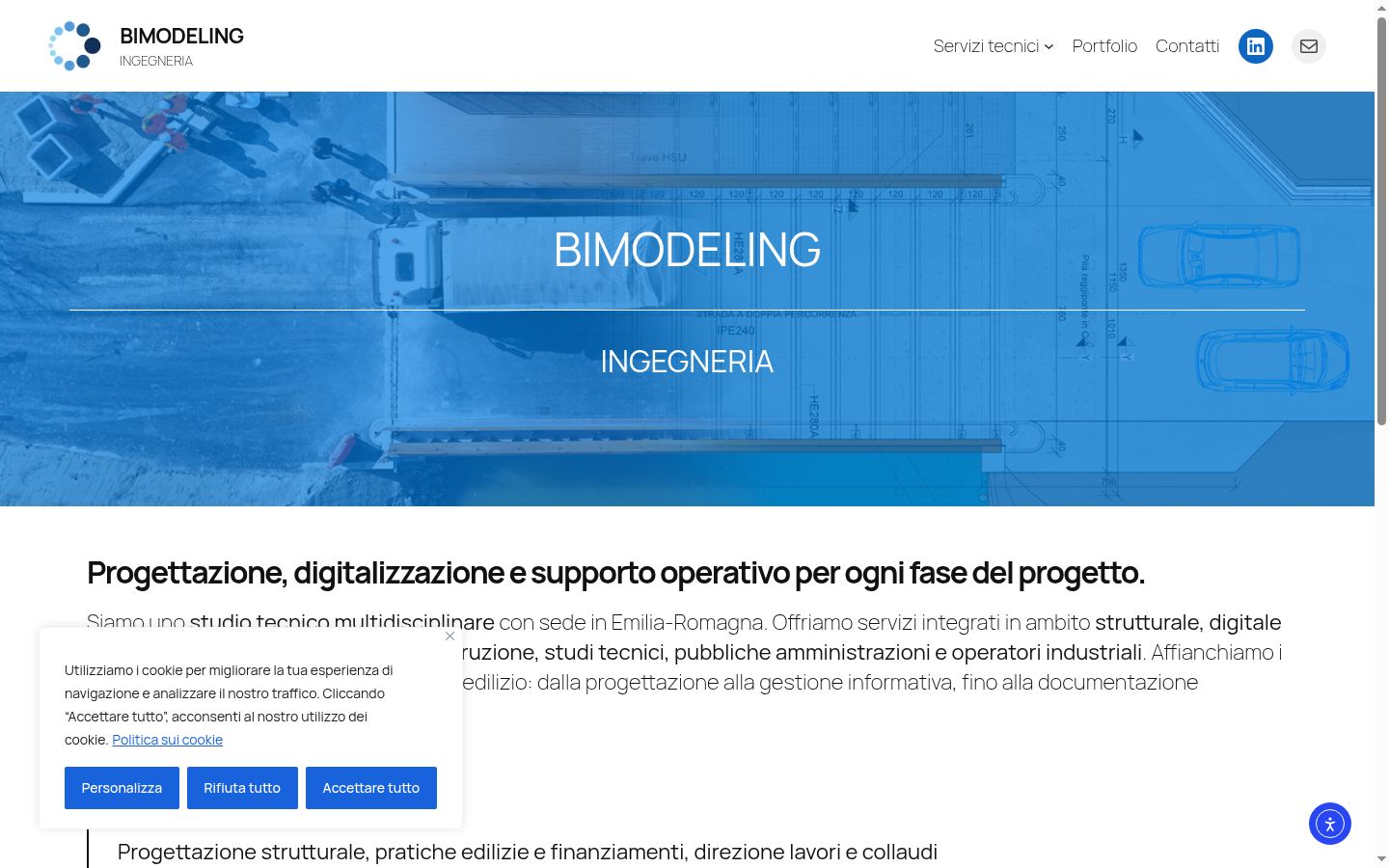 Screenshot del banner di consenso mostrato prima di qualsiasi interazione