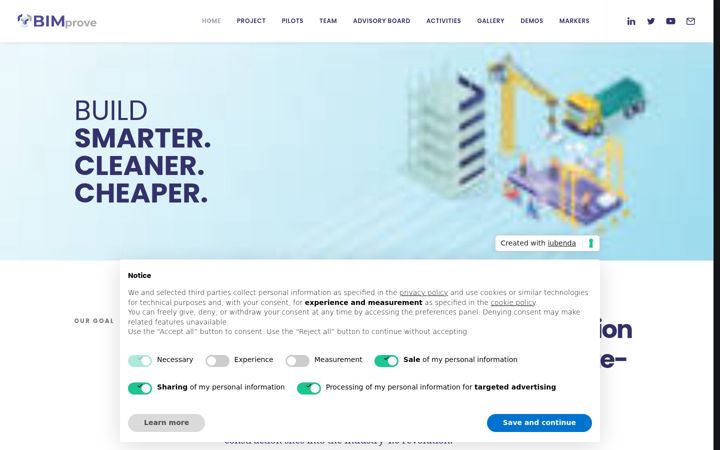 Skjámynd af bimprove-h2020.eu