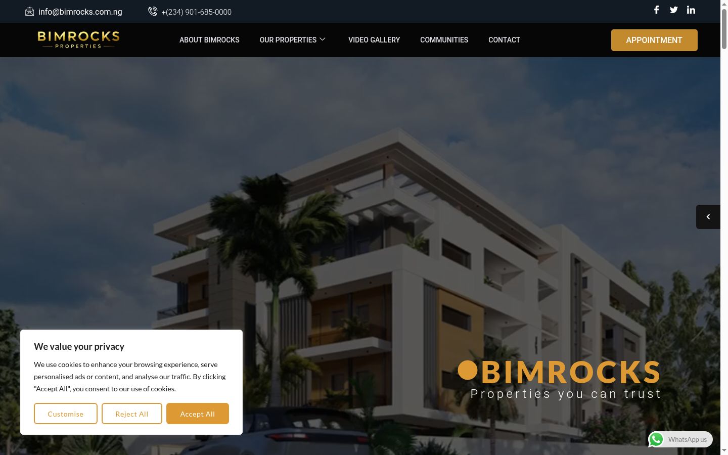 Screenshot del banner di consenso mostrato prima di qualsiasi interazione