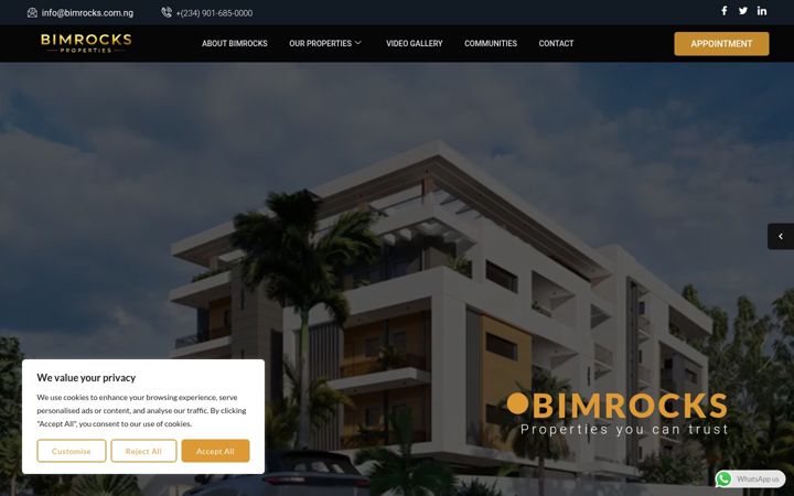 Screenshot of bimrocks.com.ng